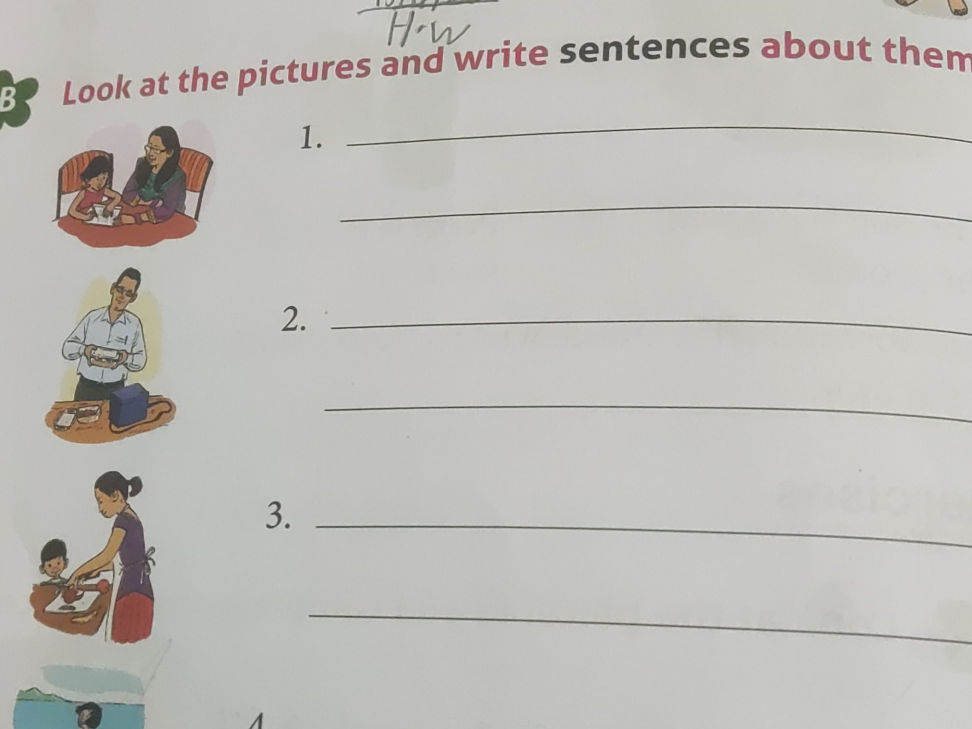 Look at the pictures and write sentences | StudyX