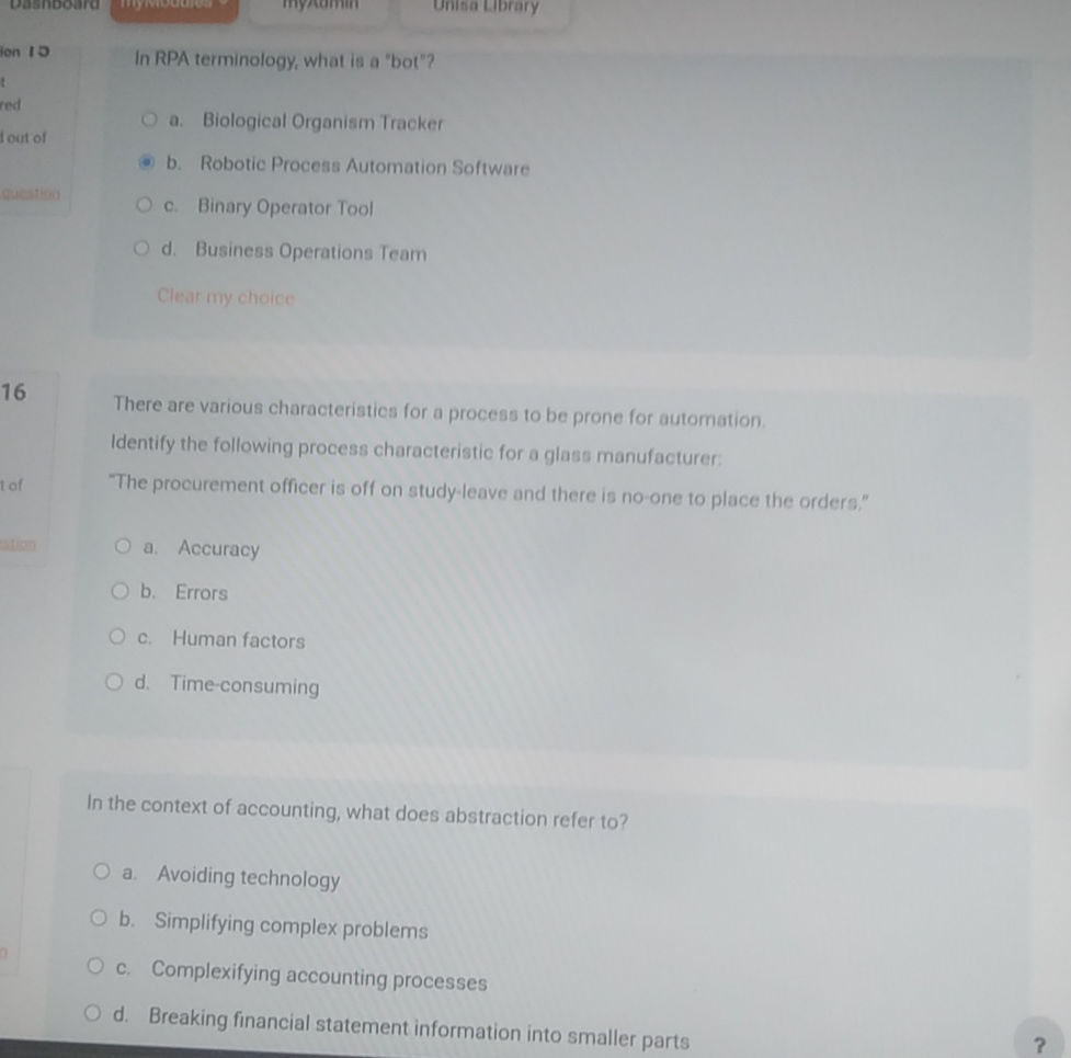 In RPA terminology, what is a