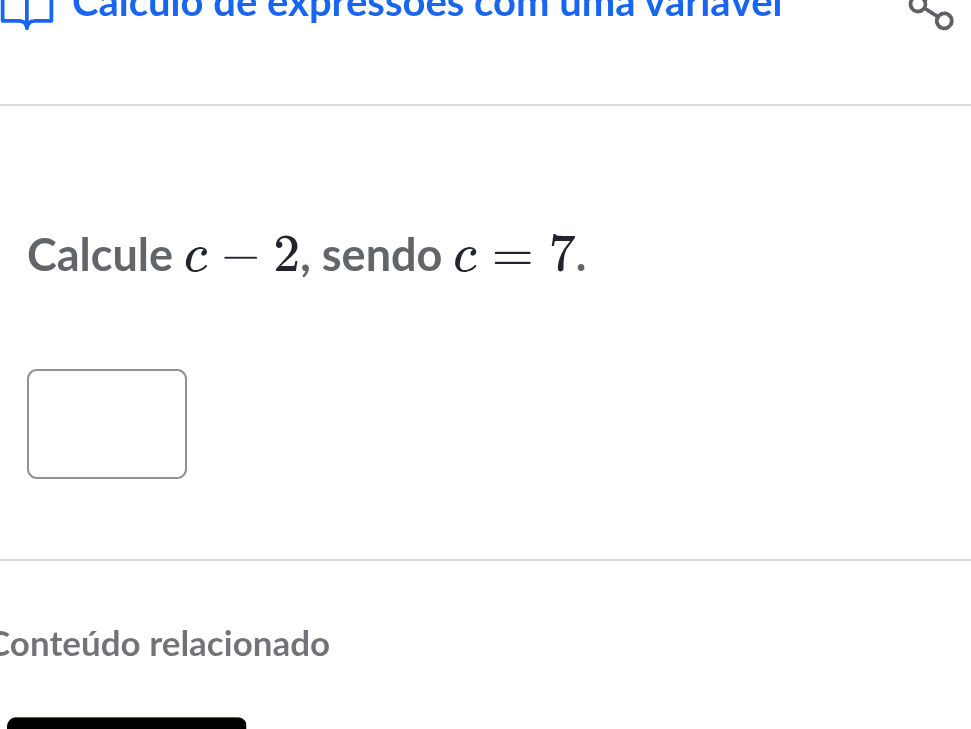 Calcular c - 2 quando c = 7 | StudyX