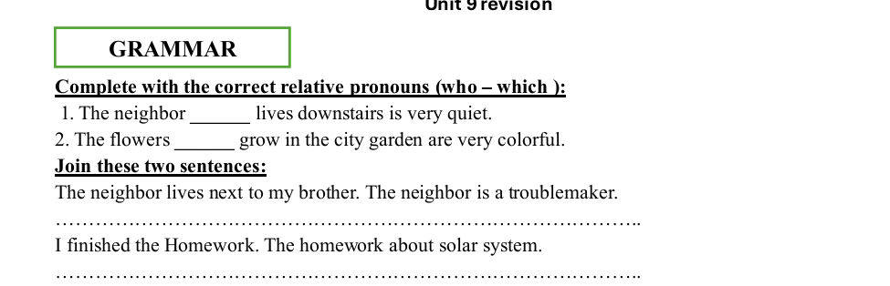 Complete with the correct relative pronouns | StudyX