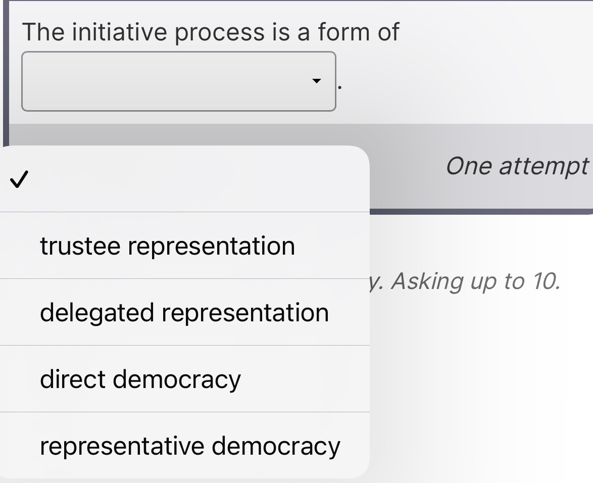 The initiative process is a form of trustee | StudyX