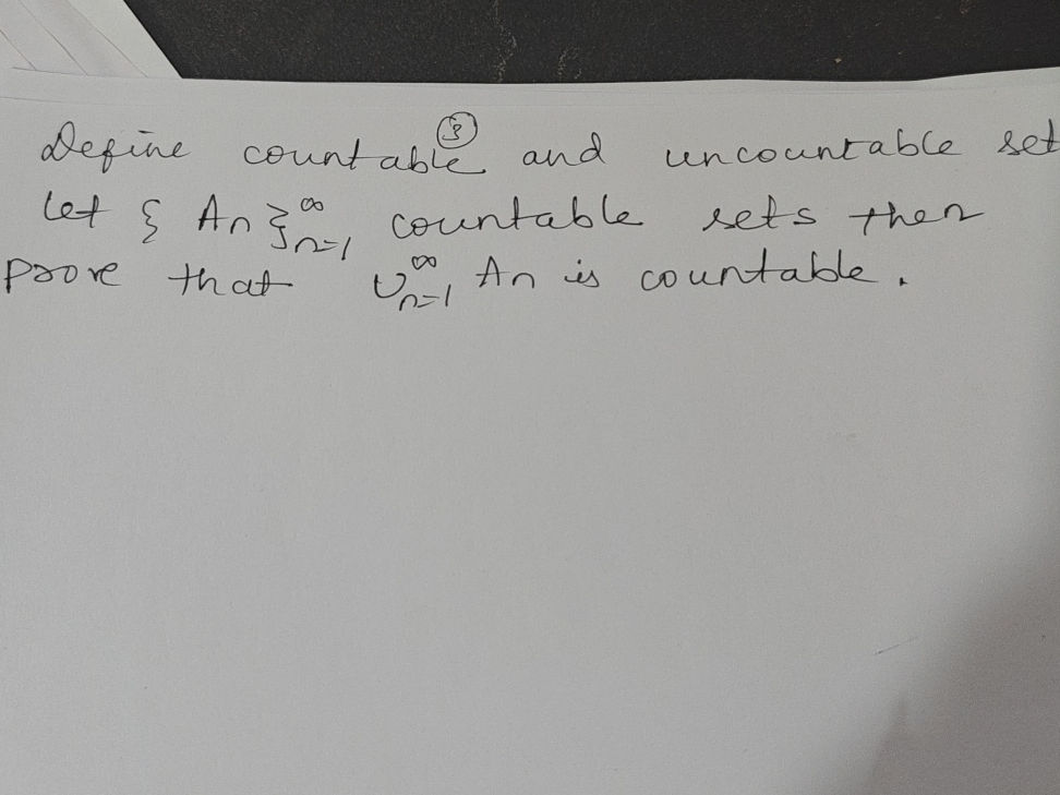 Countable Definition Math Example Define countable and uncountable set. Let $ | StudyX