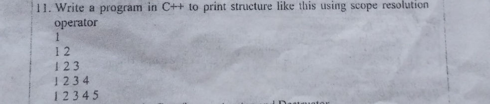 11. Write a program in C++ to print | StudyX