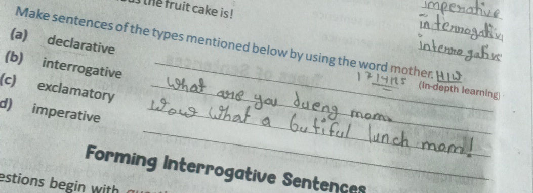 Make sentences of the types mentioned below | StudyX