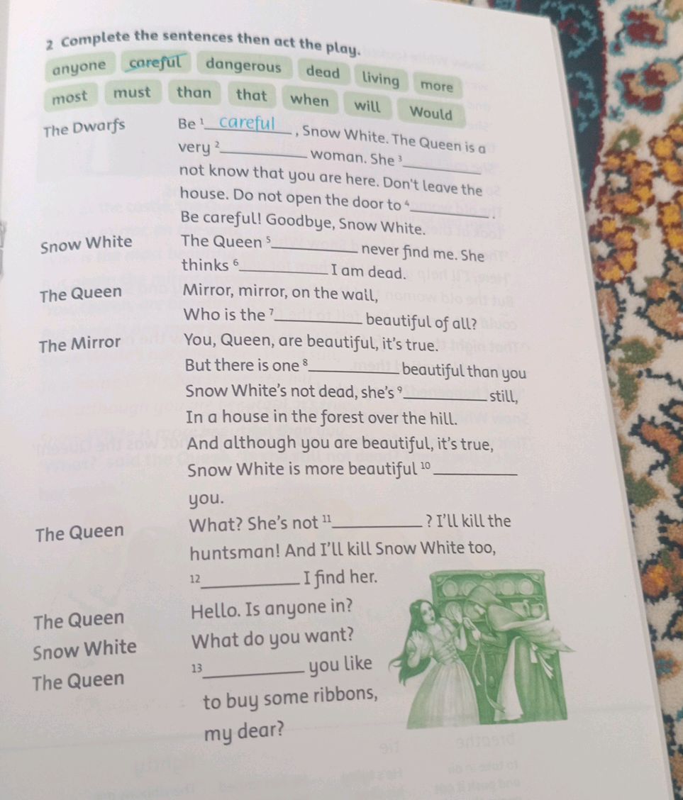 2 Complete the sentences then act the play. | StudyX