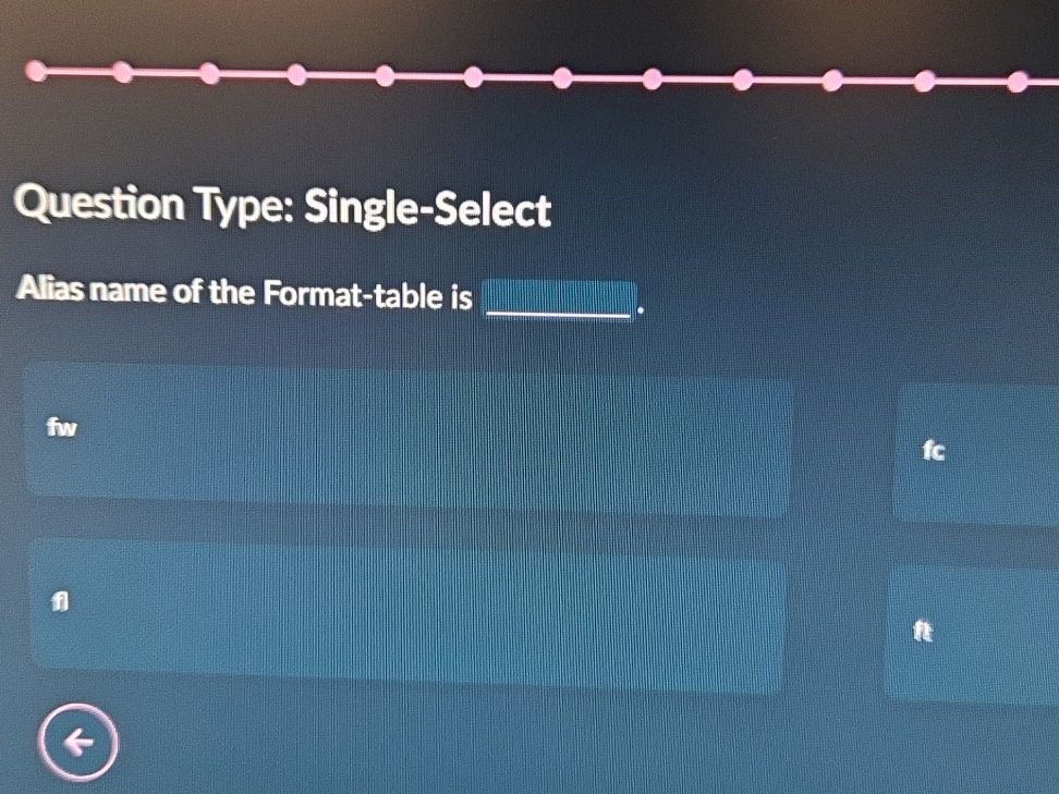 Question Type: Single-Select Alias name of | StudyX