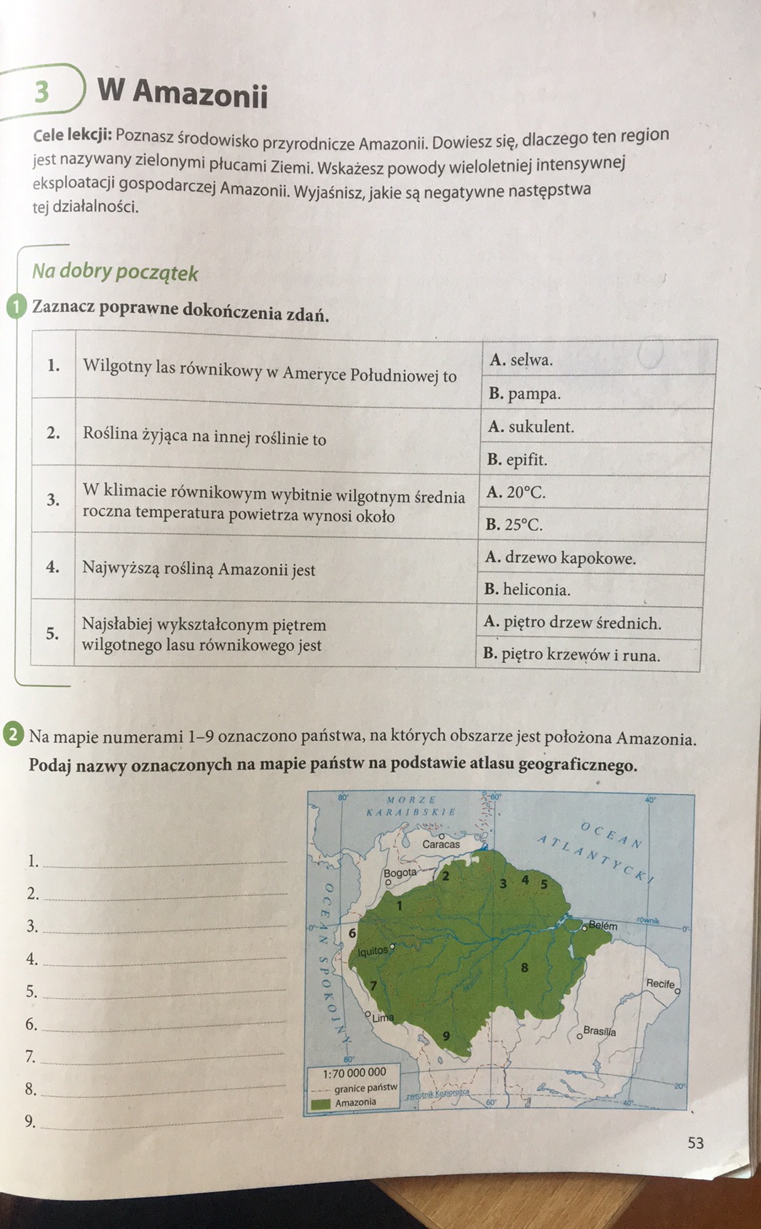 1. Wilgotny las równikowy w Ameryce | StudyX