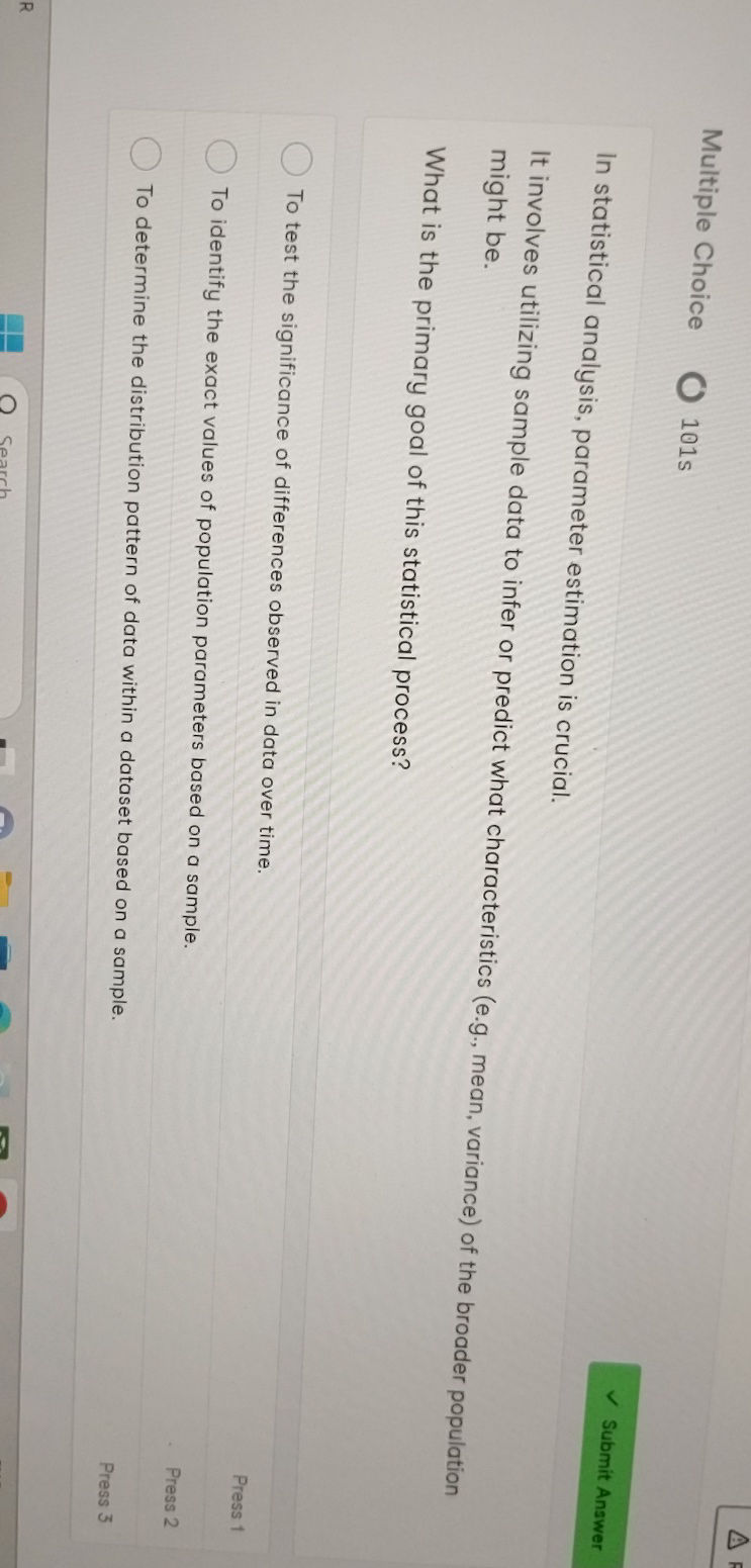 What is the primary goal of this statistical | StudyX