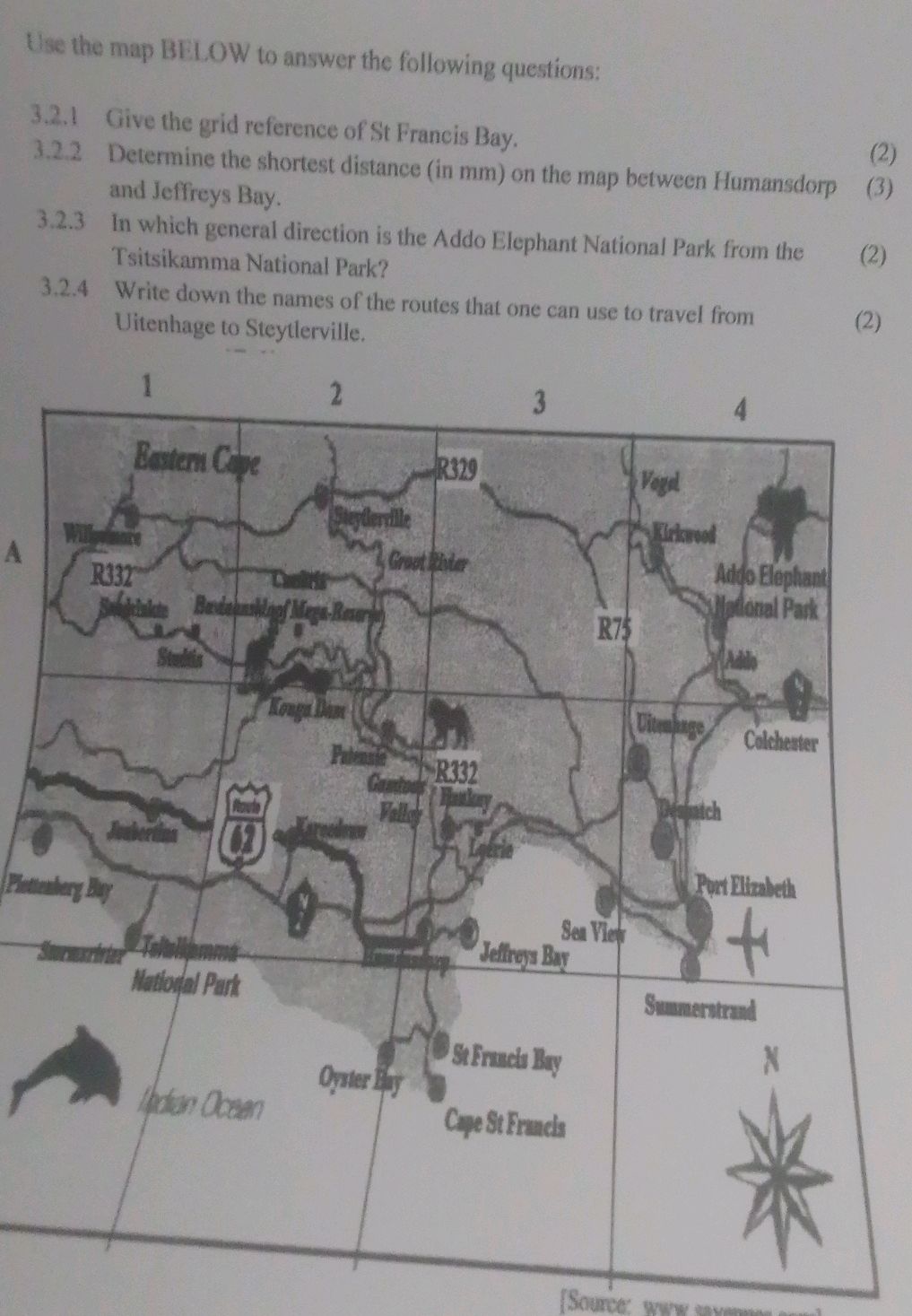 Use the map BELOW to answer the following | StudyX