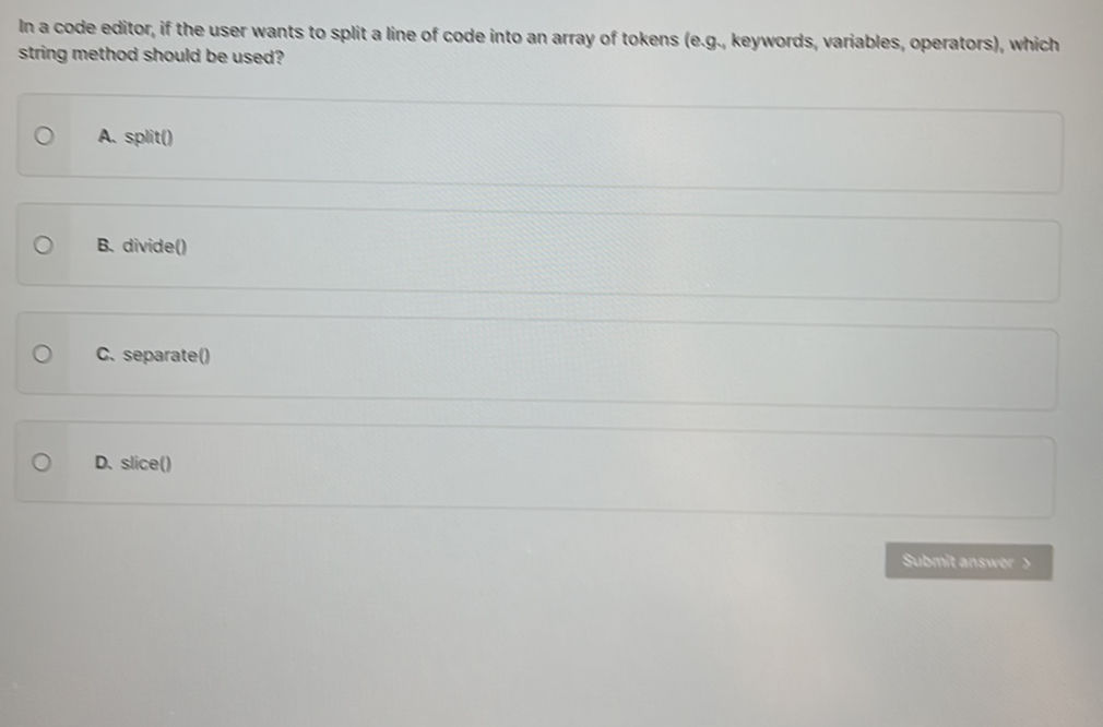 In a code editor, if the user wants to split | StudyX image.