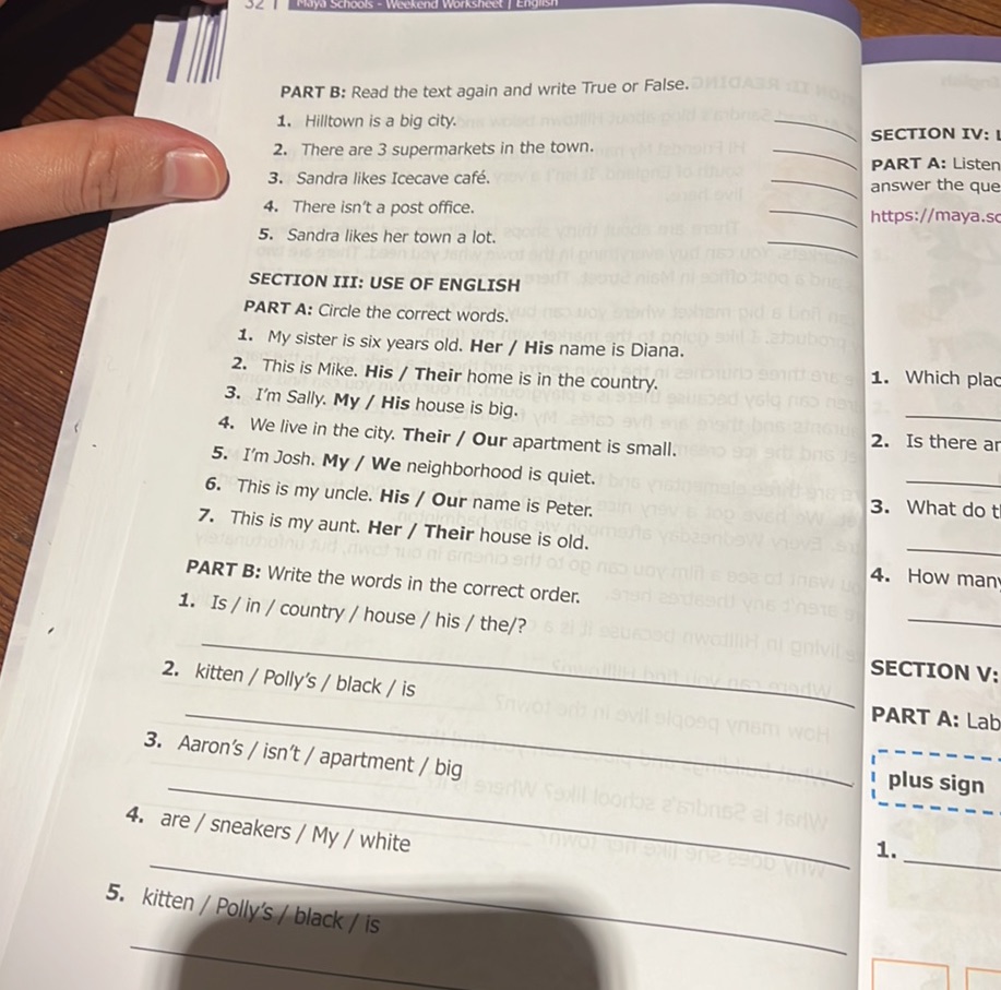 PART B: Read the text again and write True | StudyX