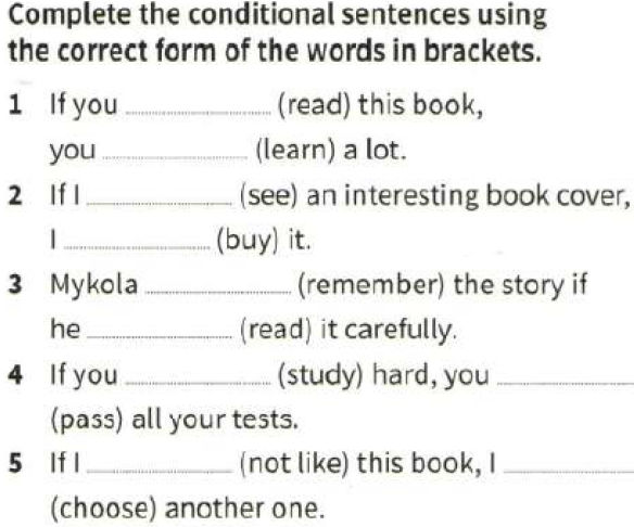 Complete the conditional sentences using the | StudyX