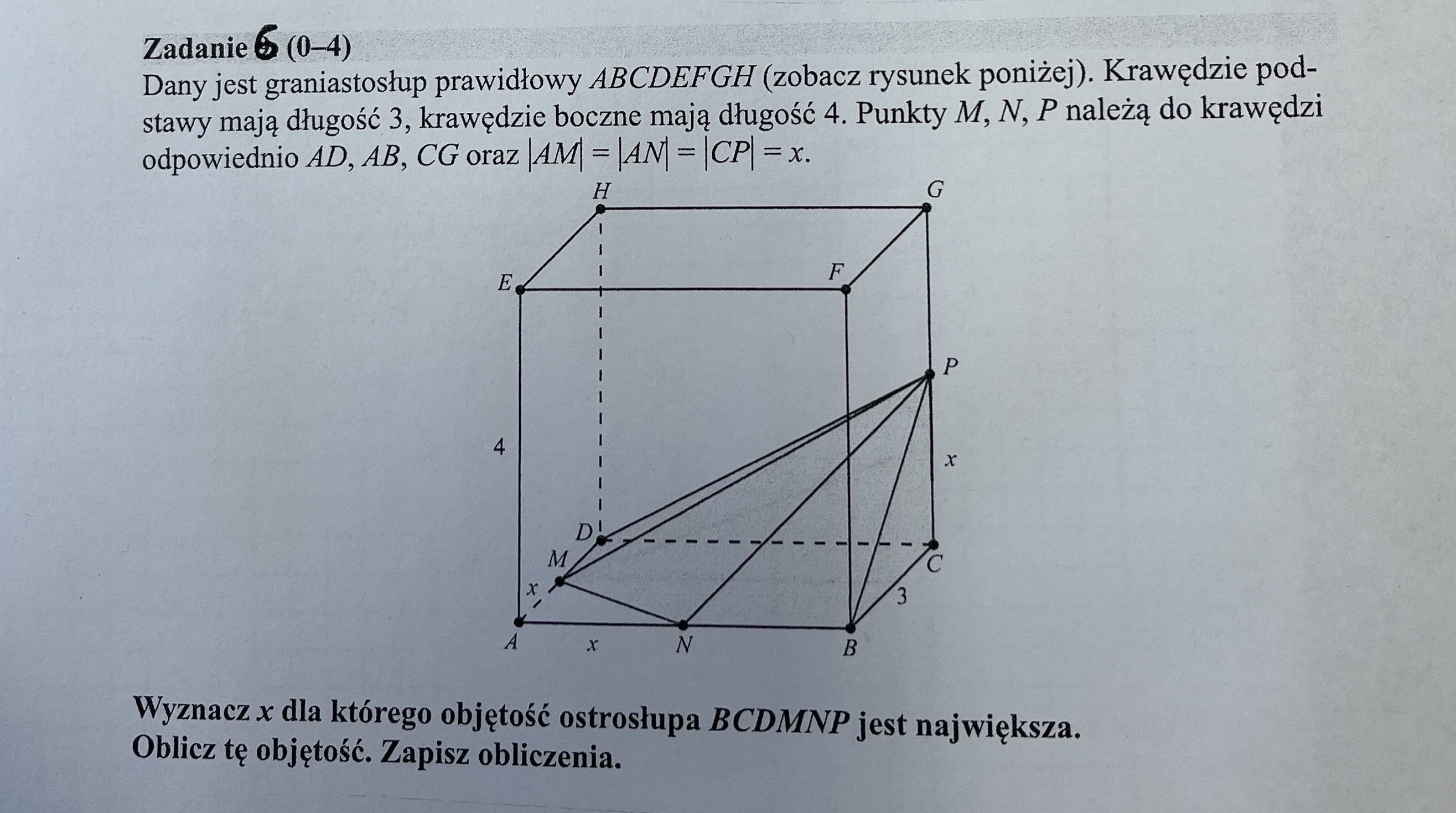 Dany jest graniastosłup prawidłowy | StudyX