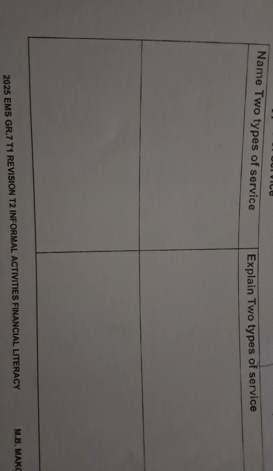 Name Two types of service Explain Two types | StudyX