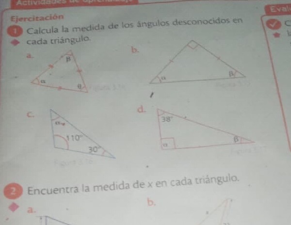1 Calcula la medida de los ángulos | StudyX