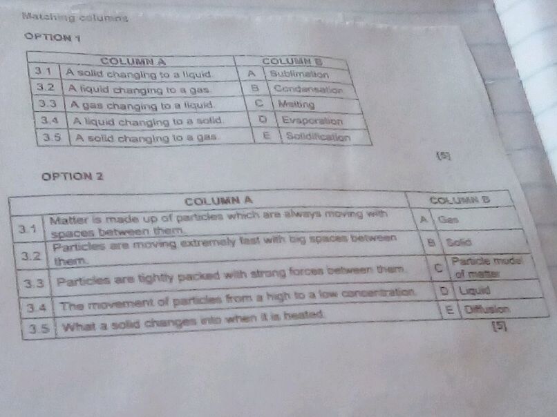 Matching columns OPTION 1 | COLUMN A | | StudyX
