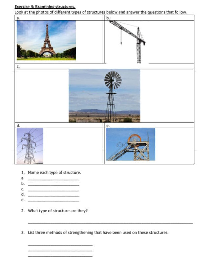 Exercise 4: Examining structures. Look at | StudyX