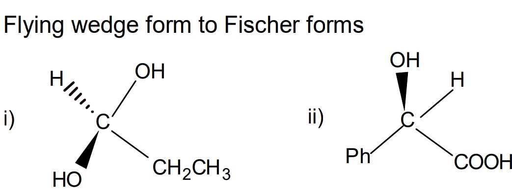 Flying Form Method Flying wedge form to Fischer forms i) HO | StudyX