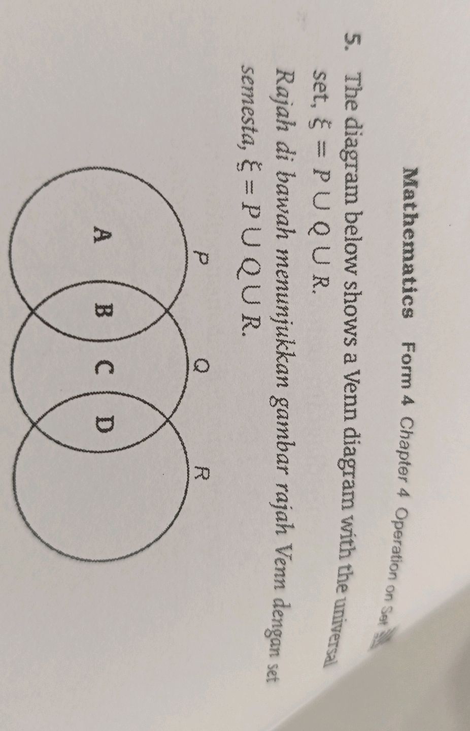 5. The diagram below shows a Venn diagram | StudyX
