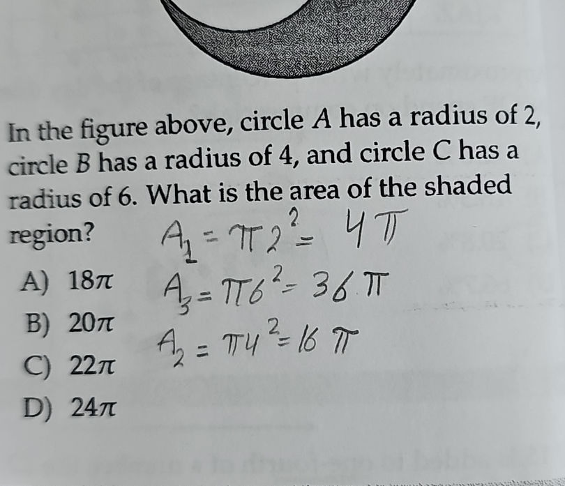 In the figure above, circle A has a radius