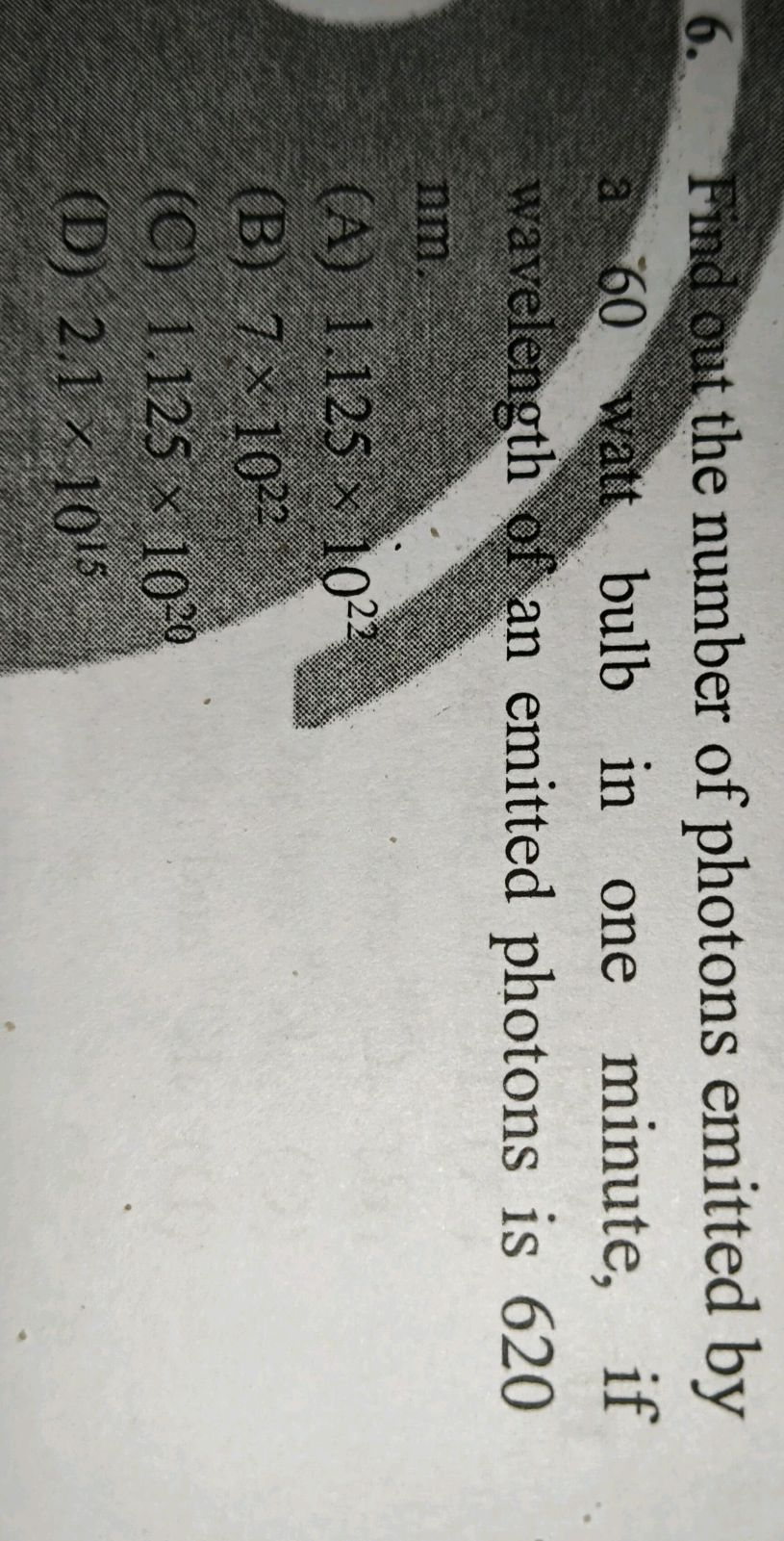 Find out the number of photons emitted by a
