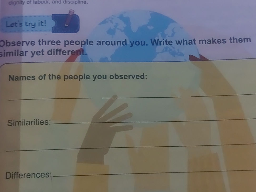 Observe three people around you. Write what | StudyX