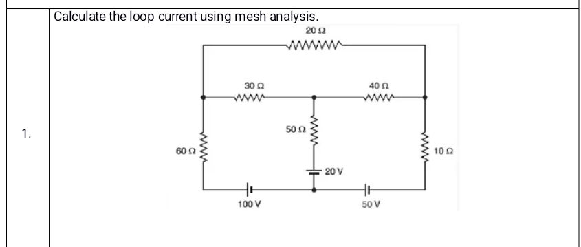 Calculate the loop current using mesh | StudyX