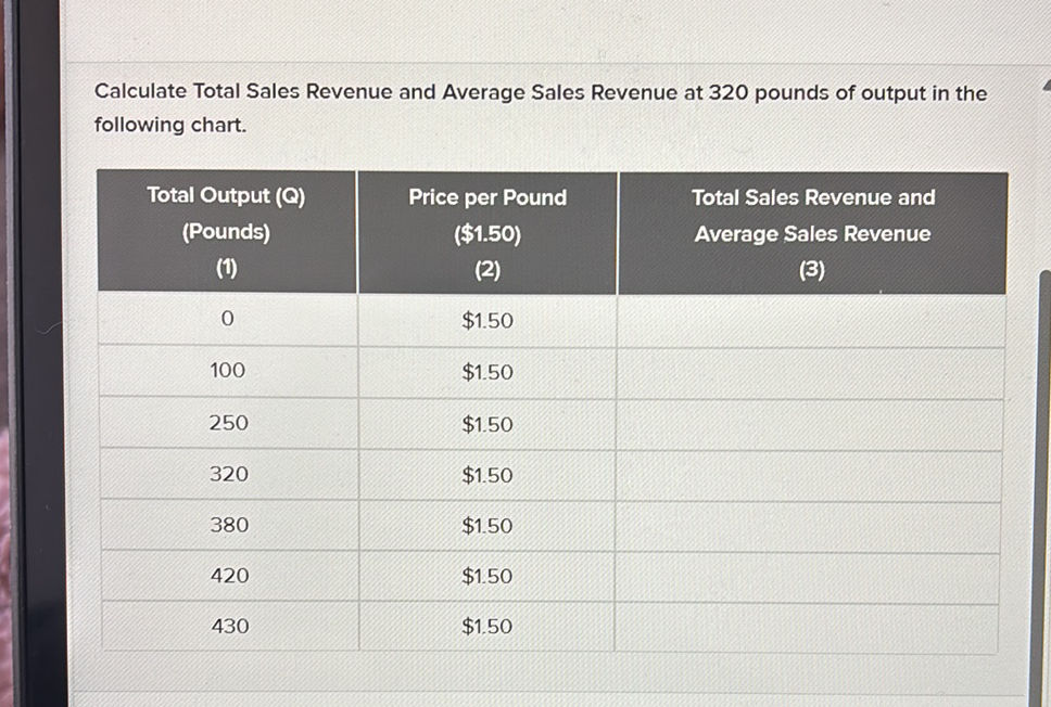 Total Revenue Example Questions Calculate Total Sales Revenue and Average | StudyX
