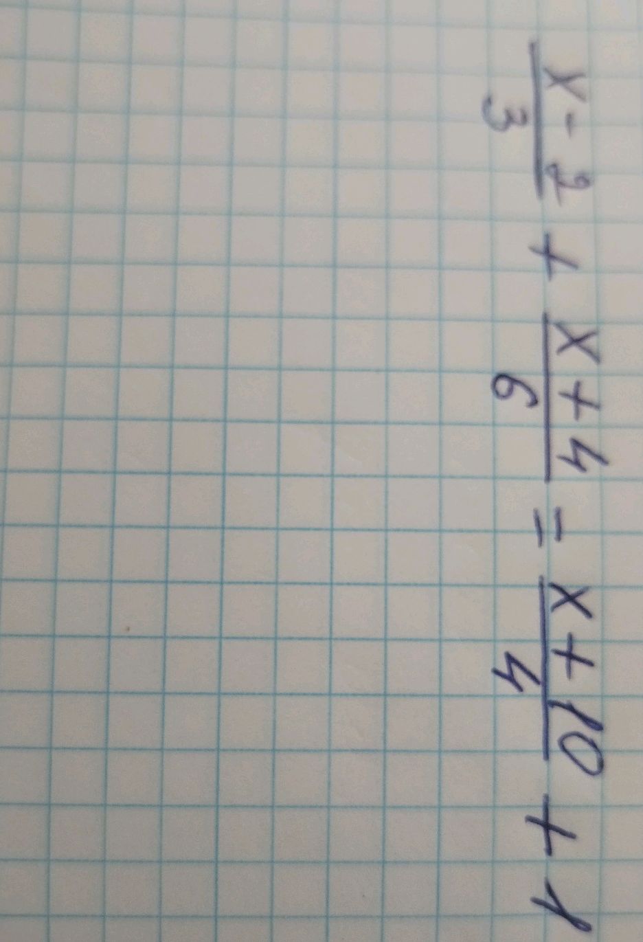 Solve the equation: (x-2)/3 + 6/(x+4) = | StudyX