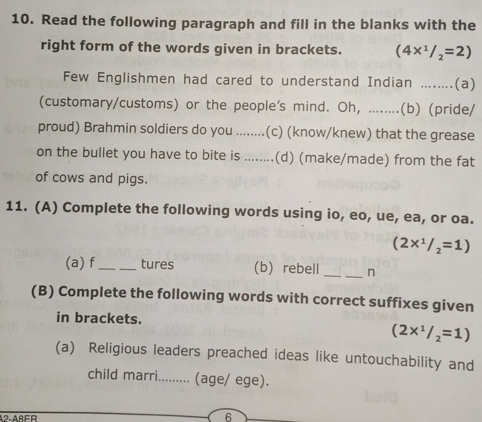 10. Read the following paragraph and fill in | StudyX