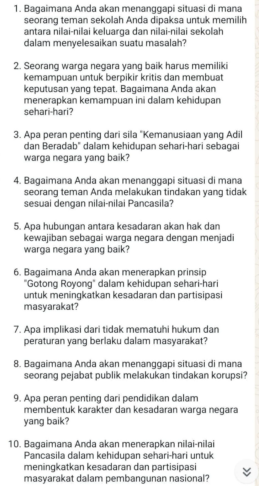1. Bagaimana Anda akan menanggapi situasi di | StudyX