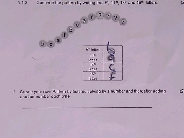 Continue the pattern by writing the 9th, | StudyX