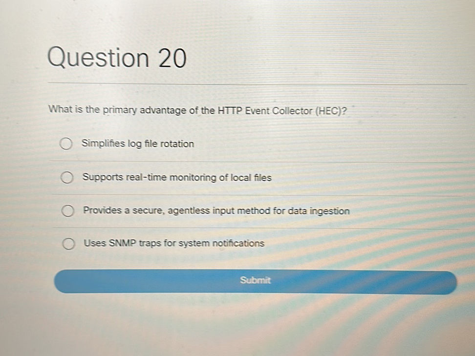 Question 20 What is the primary advantage | StudyX