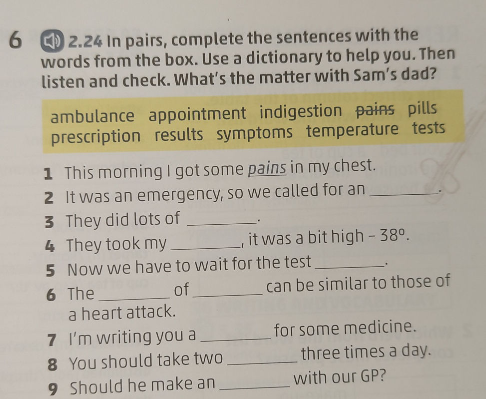 Complete the sentences with the words from | StudyX