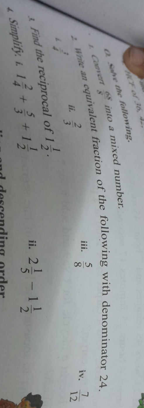 1. Convert $ {68}{8}$ into a mixed number. | StudyX