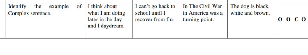 Identify the example of Complex sentence. I