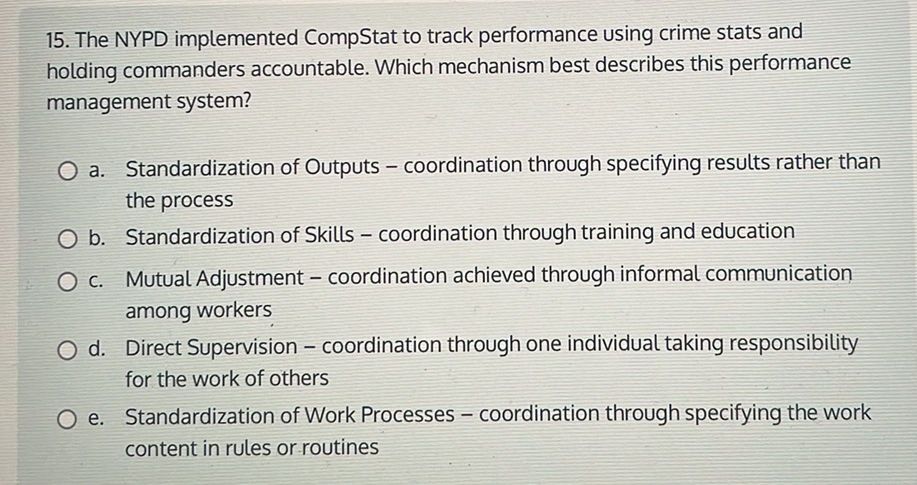 15. The NYPD implemented CompStat to track | StudyX