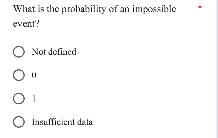 Impossible Math Probality What is the probability of an impossible | StudyX