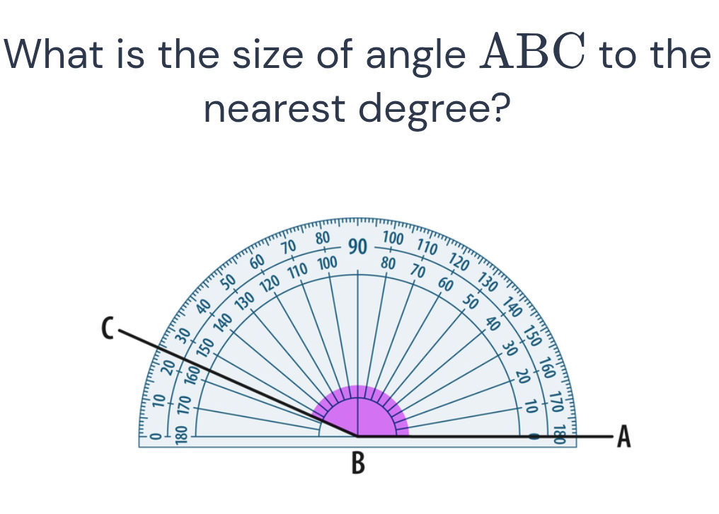 What is the size of angle ABC to the nearest | StudyX