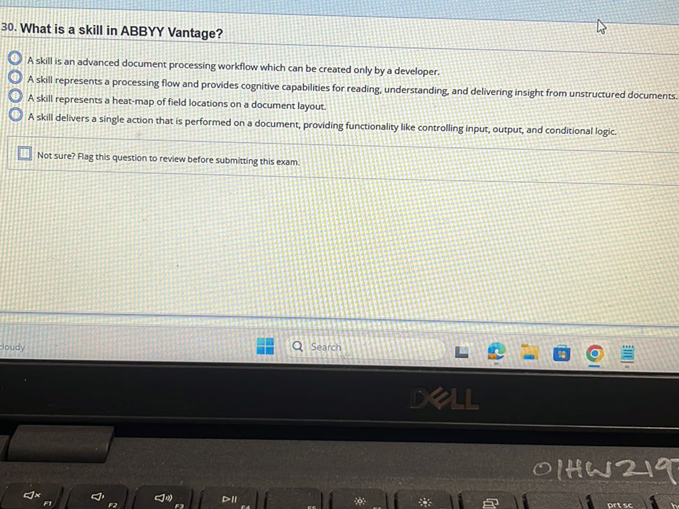 30. What is a skill in ABBYY Vantage? A | StudyX