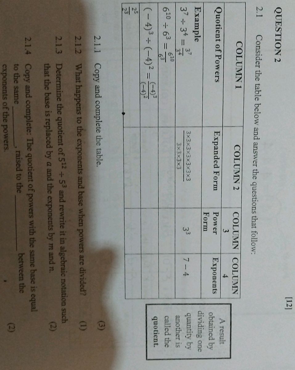 QUESTION 2 2.1 Consider the table below and | StudyX