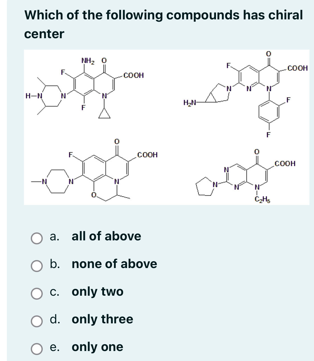 Which of the following compounds has chiral | StudyX