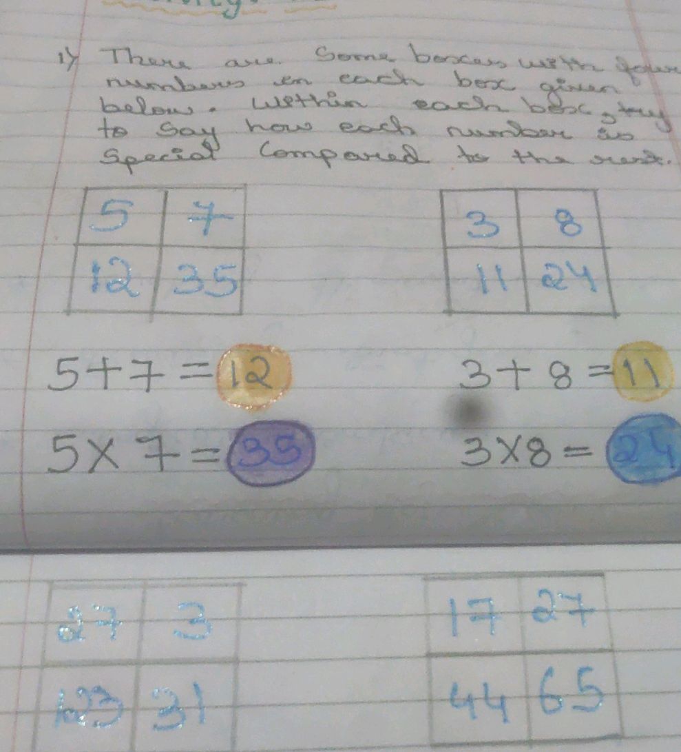 1) There are some boxes with four numbers in | StudyX