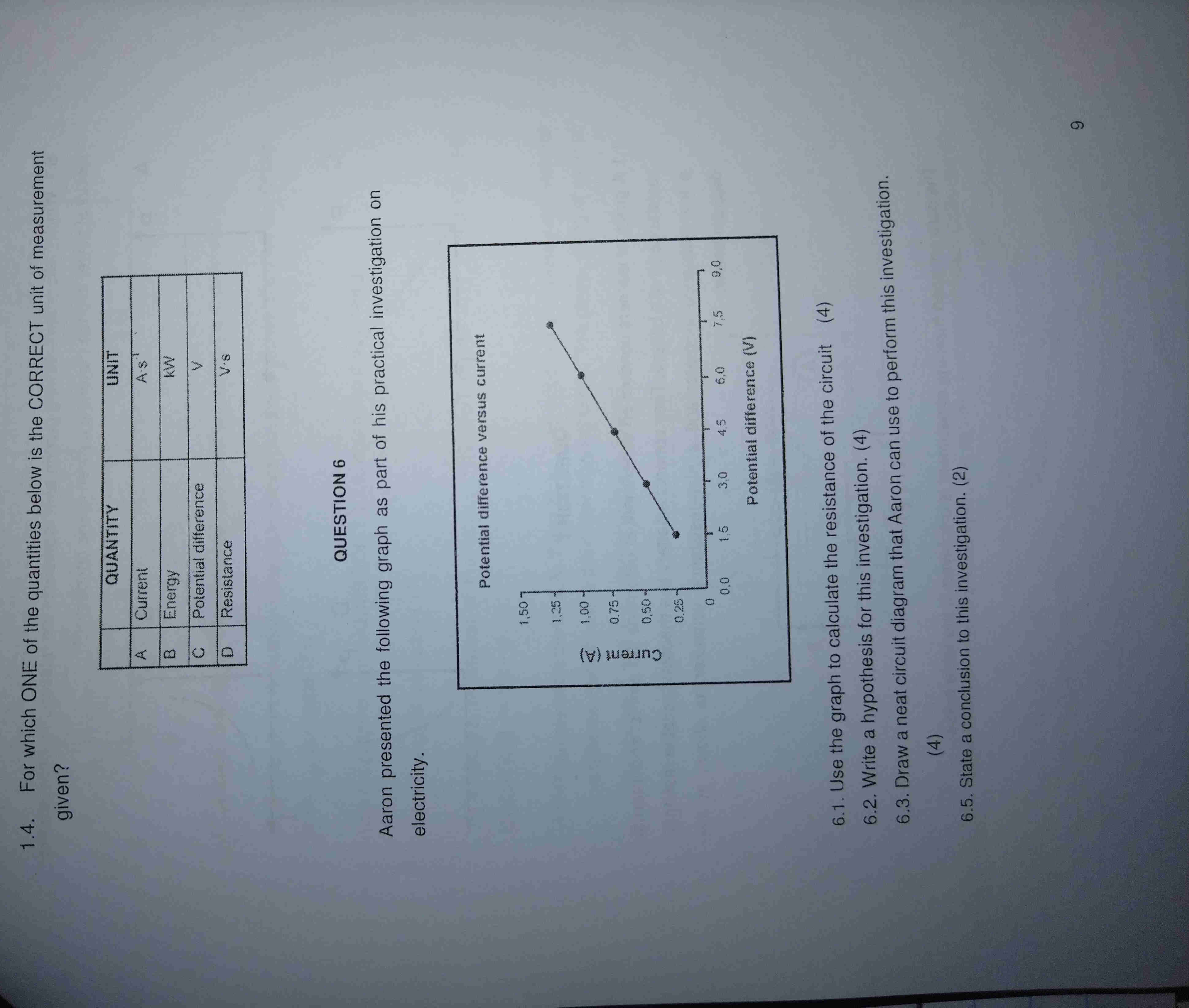 1. 4. For which ONE of the quantities below | StudyX