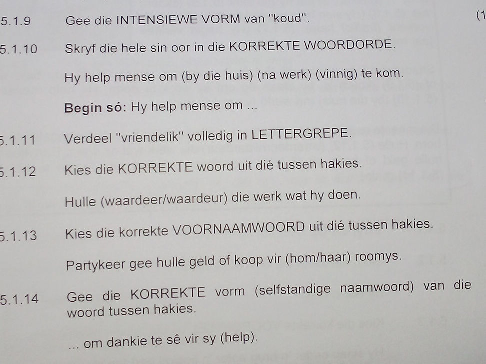 5 1 9 Gee Die INTENSIEWE VORM Van koud StudyX