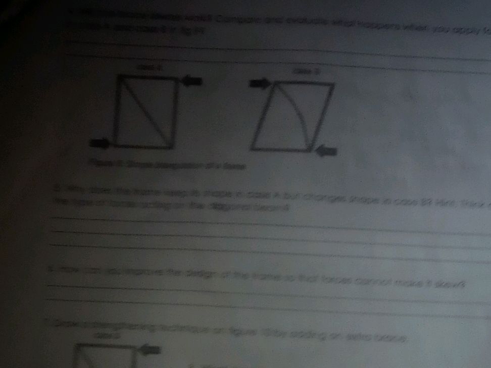 Why does the frame keep its shape in case A | StudyX