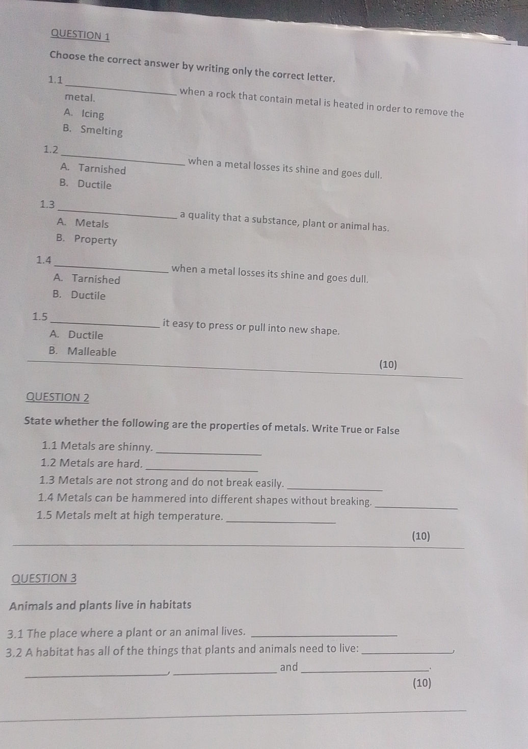 QUESTION 1 Choose the correct answer by | StudyX