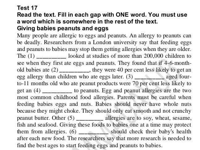 Test 17 Read the text. Fill in each gap with | StudyX