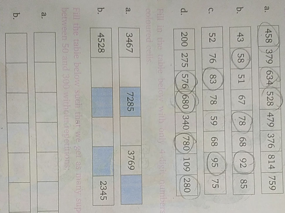 Fill in the table below with only 4-digit | StudyX