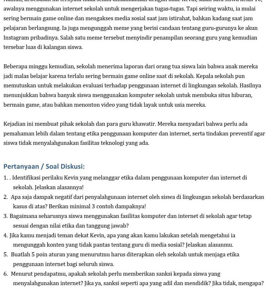 a. identifikasi keluaran program (5 soal) | studyx... Pertanyaan / Soal Diskusi: 1. Identifikasi | StudyX